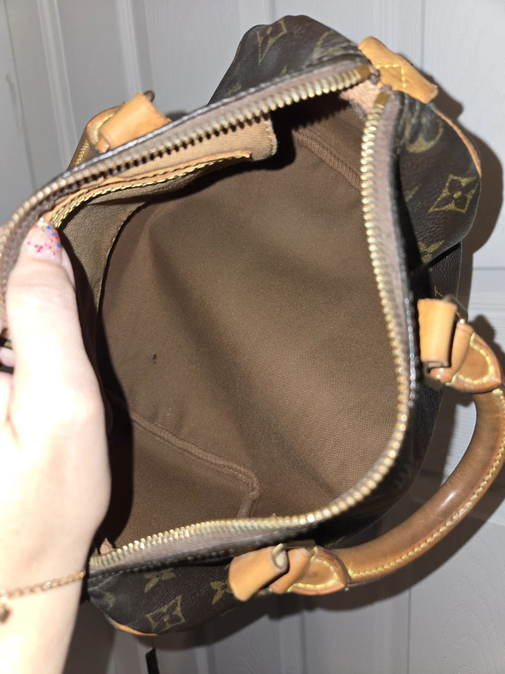 Louis Vuitton Brown Monogram Speedy 25, Made In France November 2003